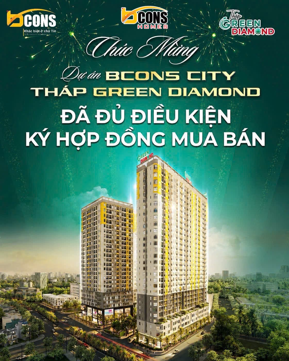 Tháp Green Diamond – Bcons City Đủ Điều Kiện Ký Hợp Đồng Mua Bán: Điểm Tựa Pháp Lý, Tiến Độ Thần Tốc 2026